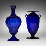Soffiato vases, set of two by Pauly & C. – Compagnia Venezia Murano, c. 2000, soffiato glass with applied details, sold Feb 2025