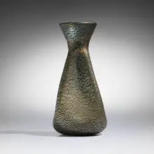 Barbarico vase by Ercole Barovier, 1951, glass with rough textured surface, sold Feb 2025