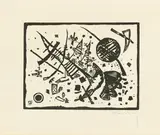 Holzschnitt für die Ganymed-Mappe by Wassily Kandinsky, 1924, Holzschnitt auf Velin, sold Nov 2015