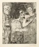 Emil Nolde, Frau, Mann, Diener, 1918, Radierung und Aquatinta auf van Gelder-Bütten