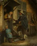 Adriaen van Ostade, Der Brillenverkäufer (nach der Radierung Adriaen van Ostades). Nach 1646, Öl auf Eichenholz
