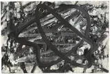Hermann Glöckner, Ohne Titel (Schwarzes Liniengeflecht), 1958, Gouache auf Japan