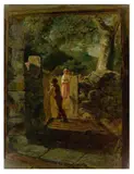 Österreichisch, um 1840, Heimkehr vom Sonntagsspaziergang, Öl auf Leinwand. Doubliert