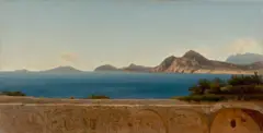 Deutsch, 1840, Meeresfestung in Süditalien, Öl auf Leinwand