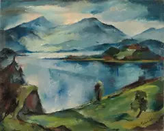 Wolf Röhricht, Chiemsee-Landschaft. 1920er Jahre, Öl auf Leinwand