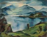 Wolf Röhricht, Chiemsee-Landschaft. 1920er Jahre, Öl auf Leinwand