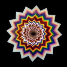 Jen Stark, Beyond Finite, 2011, paper, foamcore, mirror, painted wood