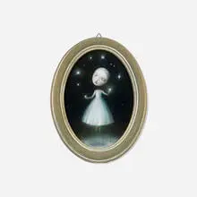 Nicoletta Ceccoli, Star Dreamer, 2008, acrylic, airbrush on panel in artist's frame
