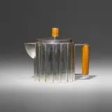 Ilonka Karasz, Teapot, c. 1928, electroplated nickel silver, walnut