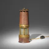 Paul Dupré-Lafon for Hermès, Table lamp, c. 1940, leather, brass, glass