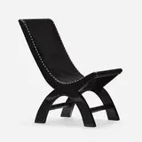 Chic by Accident Atelier, Skin to Skin Butaque chair, c. 2020, patent leather, lacquered wood, steel