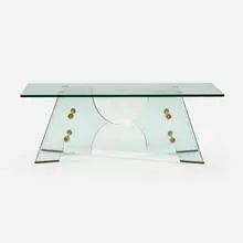 Coffee table by Pietro Chiesa, c. 1940, glass, brass, offered Mar 2024