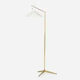Paul McCobb, Early floor lamp, c. 1954, brass, enameled aluminum