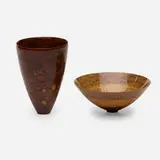 Mike Shuler, Cabinet vase and bowl, 1993, Macassar ebony, Coulter pine