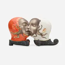Red & White by Sergei Isupov, 2006, glazed and hand-painted porcelain, sold May 2021