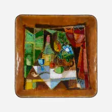 Karl Drerup, Cubist still life, enameled metal