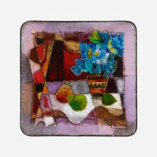Karl Drerup, Cubist still life, enameled metal