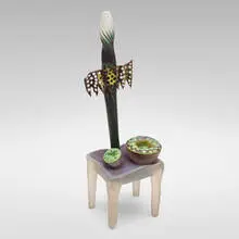 José Chardiet, Tribal Altar, c. 1990, blown, cast, and sandblasted glass, gold leaf
