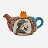 Roberto Lugo, Self Portrait Teapot, 2021, glazed porcelain