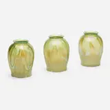 Collection of three shades by Tiffany Studios, c. 1900, hand-blown Favrile glass, sold May 2021