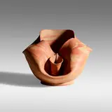 George E. Ohr, Vase, 1898-1910, scroddled bisque earthenware