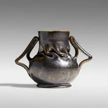 Vase by George E. Ohr, 1898-1910, glazed earthenware, sold May 2021