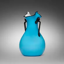 Murano, Vase, c. 1930, incamiciato vase with applied handles