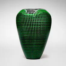 Lino Tagliapietra, Tessuto vase, 1989, hand-blown glass