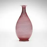 Barovier and Toso, Lattimo Filigrana vase, c. 1990, internally decorated glass with lattimo threads