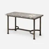 André Arbus and Gilbert Poillerat, Console table, c. 1945, marble, patinated wrought iron