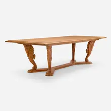 Louis Sue, Dining table, c. 1950, oak