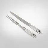 Johan Rohde, Acorn carving set, model 62, stainless steel, sterling silver