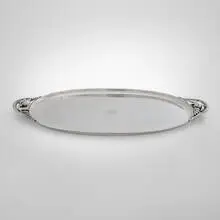 Blossom serving tray, model 2E by Georg Jensen, sterling silver, sold Jan 2025