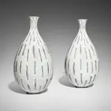 Vases, pair by Manufacture nationale de Sèvres, 1960, glazed porcelain, sold Jan 2025