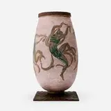 Jean Mayodon and Raymond Subes, Important vase, c. 1935, glazed stoneware, iron