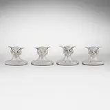 Charles Edwin Turner, George V novelty imp's head menu holders, set of four, silver