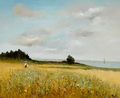 Marcel Dyf, Champ fleuri au bord de mer, circa 1979