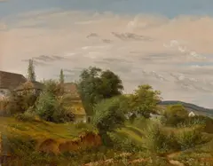 Dresden, um 1840, Landschaft bei Dresden, Öl auf Papier, auf Karton aufgezogen