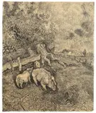 Otto Pankok, Schweine am Zaun