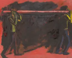 Bernd Koberling, Strandarbeiter, 1983, Öl auf Leinwand