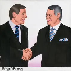 Marcin Maciejowski, POWITANIE“ (Begrüßung), 2001, Öl auf Leinwand