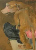 Johannes Grützke, Pavianweibchen mit schwarzem Herrenschuh von hinten