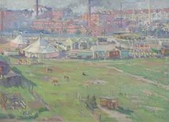 Paul Paeschke, Rummel in Berlin N.W., Um 1910, Öl auf Leinwand