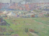 Paul Paeschke, Rummel in Berlin N.W., Um 1910, Öl auf Leinwand