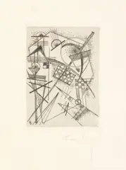 Wassily Kandinsky, Radierung für die ,Deutsche Kunstgemeinschaft‘, 1926, Kaltnadel auf Velin