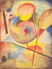 Fritz Stuckenberg, Ohne Titel, Um 1920, Aquarell auf genarbtem Papier
