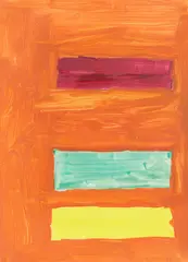 Ulrich Erben, Komposition vor Orange, 1984, Acryl auf Papier