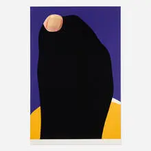 John Baldessari, Io (from the Foot and Stocking (With Big Toe Exposed) series), 2010, screenprint in colors with fabric collage