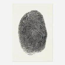Mike Bidlo, Not Manzoni (Impronte pollice sinistro, 1960), 2015, offset lithograph on 300gsm cream-white Fabriano Artistico
