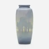 Scenic Vellum vase by Charles Jasper McLaughlin for Rookwood Pottery, 1913, glazed earthenware, sold May 2021